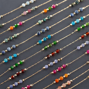 C218 1 m/लॉट 18k सोना-प्लेटेड कॉपर नेकलेस रस्सी चेन प्राकृतिक रत्न उपहार मानक तक पहुंचते हैं - Product Image 4