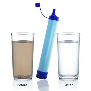 Outdoor Wildernis Camping Survival Water Filter Draagbare Rechte Drank Filter Stro Waterzuiveraar