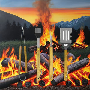 <span class=keywords><strong>Klear</strong></span> ชุดอุปกรณ์ย่างไม้3-5ชิ้นสำหรับปิ้งย่างกลางแจ้งตั้งแคมป์ชุดเครื่องมือย่างบาร์บีคิวทนความร้อนทำความสะอาดได้ง่ายสำหรับย่าง - Product Image 6