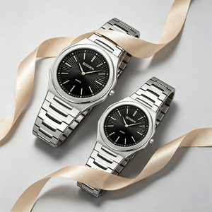 Montre de luxe en acier inoxydable 42 mm 32 mm, cadran <span class=keywords><strong>couple</strong></span>, montres-bracelets à quartz pour hommes et femmes, logo personnalisé, fabricant de montres - Product Image 3