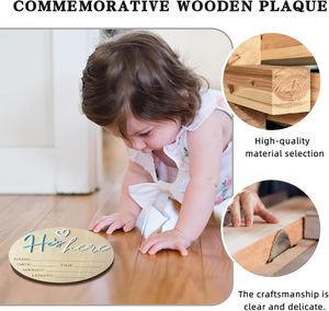 Logotipo de Anuncio de Nacimiento, Letrero de Madera de 6 Pulgadas con la Frase 'Hello World', Logotipo para Revelar el Género del Bebé, Logotipo de Bienvenida para los Recién Nacidos al <span class=keywords><strong>Mundo</strong></span> - Product Image 5