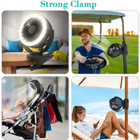 Ventilateur de Camping Portable avec crochet suspendu ventilateur de bureau lampe à LED 10000 mAh Clip multifonction sur crochet ventilateur de Table pour Camp de voyage en plein air
