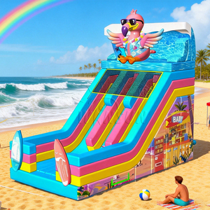 WINSUN Inflatable Tropical Flamingo Slide PVC CE Commercial Grade Kids Party Amusement Park Custom Logo Fun Playground - Product Image 1