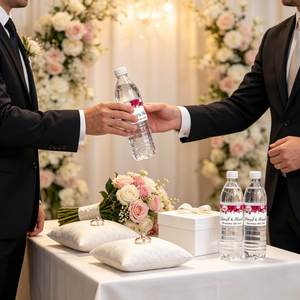 Custom Water Bottle Labels, Personalized Wedding Waterproof Label <b>Stickers</b> for Weddings, Birthday, Party Favors - Product Image 5