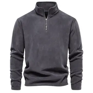 Sweat-shirt d'hiver en polaire pour hommes Chemises de golf à manches longues en micro polaire pour hommes