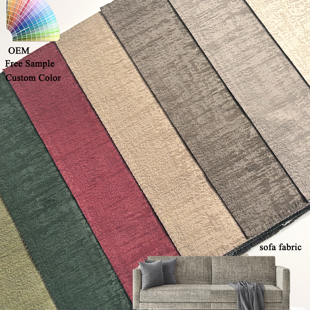 Embossed Fleece Warp Knit Velboa Sofa Upholstery Fabric Textured Waterproof Shrink-Resistant for Furniture Car Lining