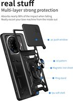 Coques de Téléphone Robustes avec Anneau et Cache Caméra Coulissant pour Tecno Camon 40 30S 30/20/19 Pro/18 Premier 5G 4G