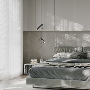 Design creativo moderno nero tubo di acciaio camera da letto lampada pendente <span class=keywords><strong>lampadario</strong></span> 360 gradi regolabile a sospensione faretto - Product Image 2