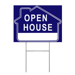 24 "X 18" <span class=keywords><strong>Venta</strong></span> <span class=keywords><strong>de</strong></span> bienes raíces Letreros <span class=keywords><strong>de</strong></span> Casa Abierta <span class=keywords><strong>de</strong></span> patio <span class=keywords><strong>de</strong></span> doble cara con estacas <span class=keywords><strong>de</strong></span> metal H - Product Image 2