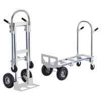 Chariot à bagages pliable à quatre roues en alliage d'aluminium FELLCO, plate-forme plate, camion, chariot à bagages, revêtement en poudre, silencieux, 1 an