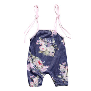 Baju monyet bayi perempuan lucu, pakaian katun baju monyet bayi baru lahir Bodysuit balita Jumpsuit musim panas pakaian bayi perempuan tanpa lengan - Product Image 2