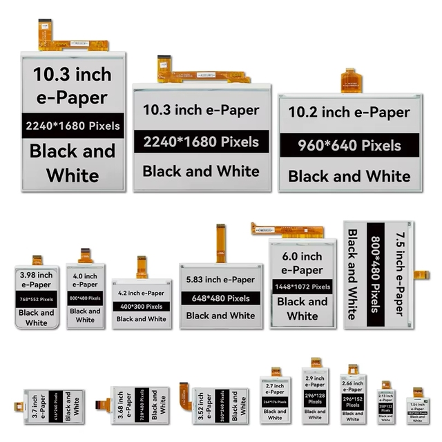 Hipoink E Ink Screen EPD Display White Black Module NFC Frontlight Touchscreen FPC Modification SPI/Parallel Interface 1.27-31.2