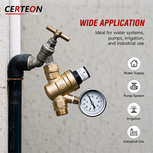 Valve en laiton réglable pour caravane avec manomètre 0-160 PSI contrôle <span class=keywords><strong>de</strong></span> l'eau Régulateur <span class=keywords><strong>de</strong></span> <span class=keywords><strong>pression</strong></span> d'eau - Product Image 5