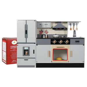 Trẻ Em Bằng Gỗ Vai Trò Chơi Lớn Màu Trắng Tủ Lạnh Nhà Bếp Thiết Lập Giáo Dục Giả Vờ Nấu Ăn Đồ Chơi Cho Trẻ Em Gái - Product Image 6