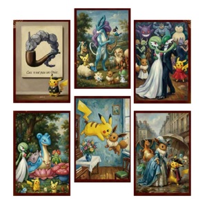 Cartes de collection PGU Pokémon et peintures à l'huile, personnages d'anime Pikachu Luffy, cartes à collectionner, jeux de société, jouets, cadeaux - Product Image 1
