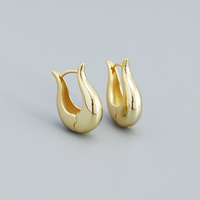 À la mode plaque couleur or grosse goutte d'eau Dupes boucles d'oreilles pour les femmes personnalité brillant larme boucle d'oreille bijoux cadeau