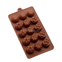 Ventes directes d'usine 3D moule à gâteau en Silicone marron pour chocolat Fondant pâtisserie et bonbons résine fleurs outils de gâteau