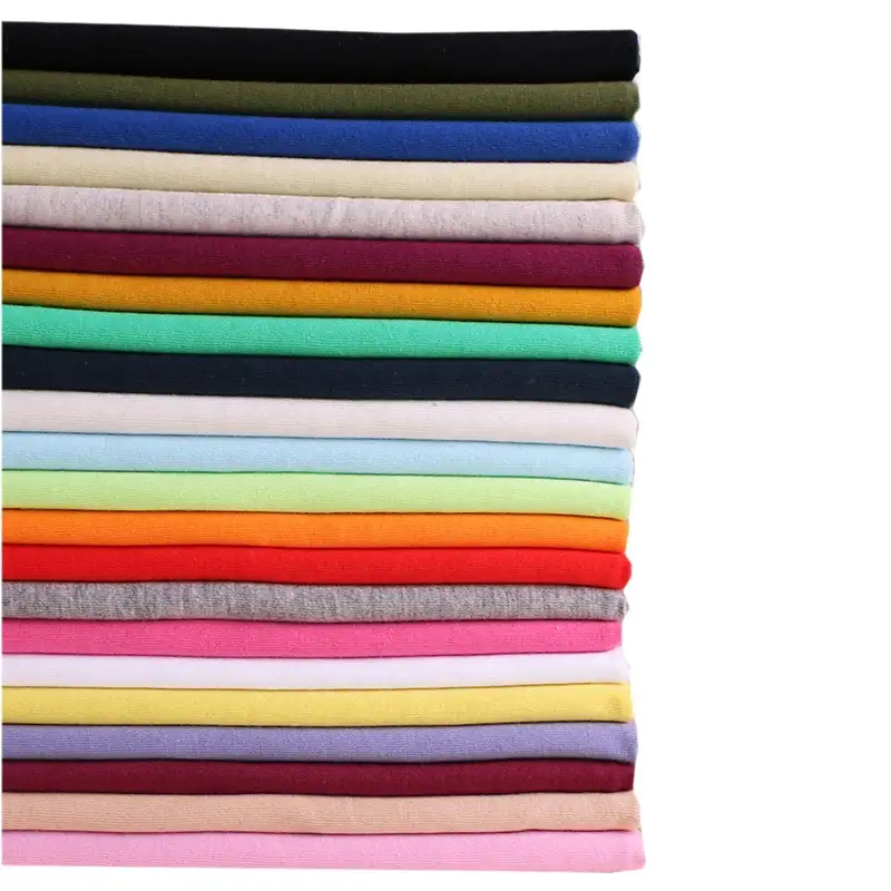 Düz boyalı % 100% pamuk penye t-shirt için tek Jersey örme kumaş giyim pamuklu süprem kumaş