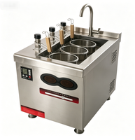 Cuiseur à pâtes à induction en acier inoxydable à six trous pour restaurant, station de cuisson ouverte