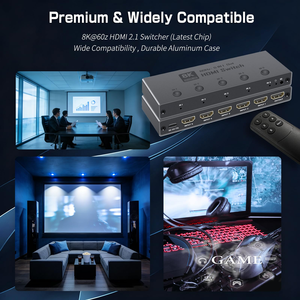 Conmutador <span class=keywords><strong>HDMI</strong></span> 8K de 5 Puertos SYONG con IP, 5 Entradas y 1 Salida, Conmutación Automática, Compatible con 8K60Hz 4K120Hz HDR10+ HDCP 2.3 48Gbps <span class=keywords><strong>HDMI</strong></span> <span class=keywords><strong>2.1</strong></span> Splitter - Product Image 4