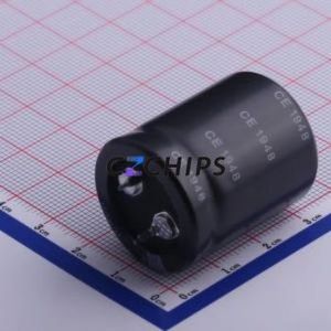 Condensateur électrolytique en aluminium à encliquetage ELH2DM471P30KT, composant traversant (THT), D25xL30mm 470uF 20% 200V 10mm - Product Image 2