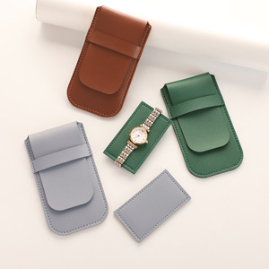 QIANLILI Étui à montre en simili cuir 7x13cm, sac de rangement portable avec rabat pour montres et lunettes - Product Image 2