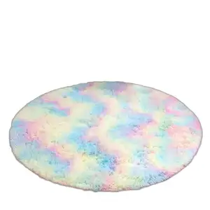 Tapis nordique tie-dye dégradé tapis rond suspendu panier chaise yoga tapis de salon tapis de sol