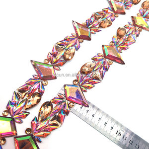 Новое поступление, нашивка со стразами, шитье из смолы, отделка драгоценных камней, розовый абат/шампанское, полимерный камень для отделки, для роттердамского карнавального 2026 - Product Image 3