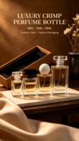 Flacon de parfum rechargeable 15ml 17ml 30ml 50ml, contenant de parfum vide, flacons plats à col serti, flacon pulvérisateur, logo personnalisé