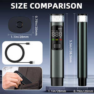 Tester e rilevatore di alcol per <span class=keywords><strong>Test</strong></span> 2-in-1 per <span class=keywords><strong>Test</strong></span> di <span class=keywords><strong>sicurezza</strong></span> e protezione indicatori a LED ad alta precisione portatili - Product Image 6