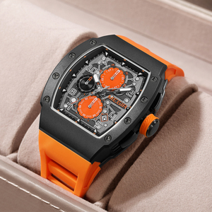 Montre homme originale de la marque Megir 8411, montre-bracelet à quartz de luxe pour homme, montre sport chronographe tonneau tendance - Product Image 2