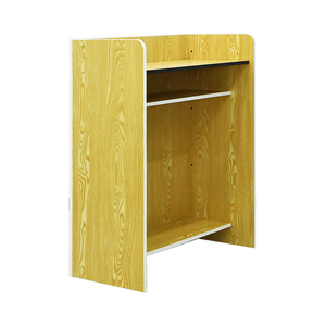 Lectern Podium Stand, Wood Podium, Church Pulpit,Speaking Lectern With Storage Shelf,Cabinet And Drawer,Floor Standing Podium, For Church, Office, School, Easy Assembly (Color : Teak Color, Size : 100