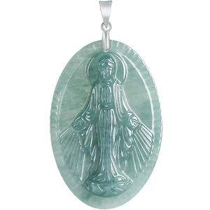 Colgante de Jadeíta Natural Genuina de Grado A, Estilo Clásico, con Plata S925, para Unisex, Graduación - Product Image 2