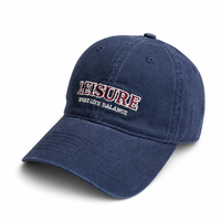 Casquette de baseball personnalisée avec logo brodé noir effet vieilli, six panneaux, style Dad Hat, streetwear, visière incurvée, en sergé de coton, vente en gros OEM