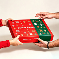 Caja de Regalo de Papel Kraft Mate Reciclable, Fabricada en Fábrica, Serie Navideña, Estilo Tian Di Gai, Elegante y Exquisita, para Crepas