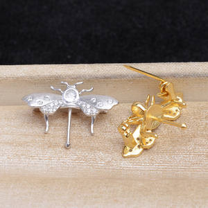 Composants de bijoux en argent 925, papillon baroque à trou traversant, broche, pendentif, broche à double usage, perle, 5643 - Product Image 2