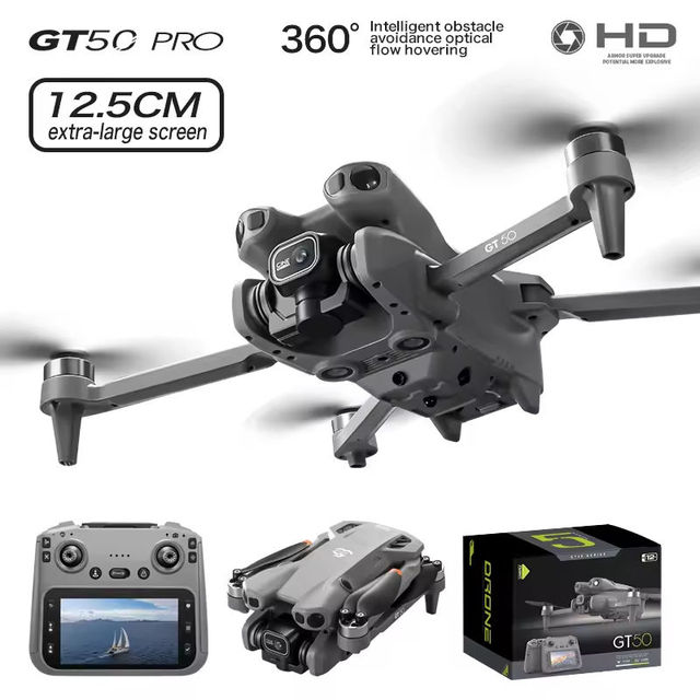 GT50 Professional Plastic Remote Control Drone 4K HD Dual Camera - Optical Flow Positioning Foldable