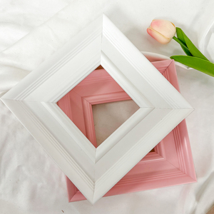 Trang trí nội thất giá rẻ tùy chỉnh kích thước tường nghệ thuật TV Khung tranh màu hồng trắng cổ điển cũ gỗ ảnh khung ảnh - Product Image 2