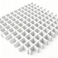 Grilles de plafond en alliage d'aluminium à cellules ouvertes pour la ventilation des villas, éclairage esthétique, ignifuges, système de grille de plafond personnalisable