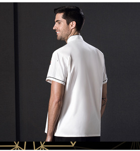 Abrigo de chef de algodón de manga corta y larga de diseño clásico de alta calidad de diseñador moderno con uniforme de cocina de restaurante con cremallera - Product Image 5