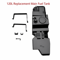 Réservoir de carburant diesel auxiliaire de remplacement JK en alliage d'aluminium à capacité étendue 120L avec pompe à siphon pour Land Cruiser Prado 120