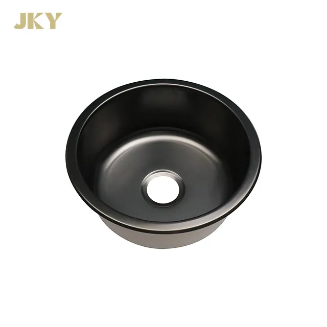 Black Round Undermount Stainless Steel Kitchen Sink Nano Bar Island Sink Top Quality Small Sink