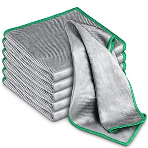 Multi Functional Cleaning Cloth Microfiber Glass <b>Mirror</b> Lint Free Watermark Free Special Cleaning <b>Rectangle</b> Solid Color - Product Image 2