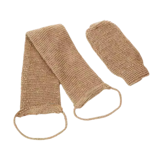 Ensemble de gants en jute, balles de sisal, éponge exfoliante, brosse sèche, éponge loofah, filet de bambou pour le soin corporel et le spa - Product Image 1