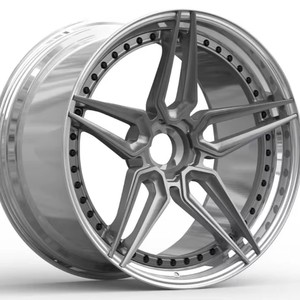 Llanta de aleación forjada negra y plateada cóncava de 2 piezas personalizada para Benz <span class=keywords><strong>E220</strong></span>,<span class=keywords><strong>BMW</strong></span>,Lamborghini Aventador,Corvette Impala/C8,Ferrari F355 - Product Image 2