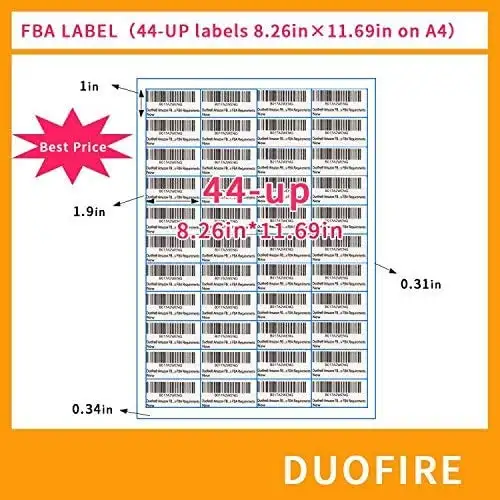 Etiquetas recicláveis para envio por correio, etiquetas A4 (100 folhas, 4400 etiquetas), etiquetas brancas para impressora a laser/jato de tinta, 4400 etiquetas