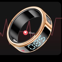Nouveau Style Ip68 Étanche Fitness Tracker Anneau Bluetooth Connexion Fréquence Cardiaque Oxygène Sanguin Surveillance Du Sommeil LED Smart Ring