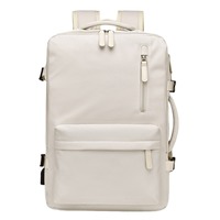 Sac à dos de voyage multifonctionnel unisexe léger et extensible de couleur macaron, grande capacité 36-55L, avec bandoulière incurvée, en Oxford