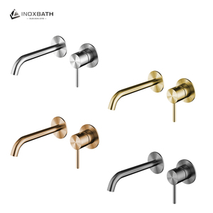 Deux trous dissimulés bassin en acier inoxydable 316 robinet d'eau chaude et froide salle de bain lavabo mélangeur mural pour bassin - Product Image 5