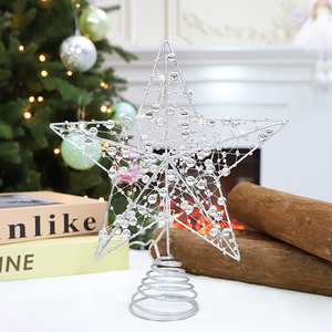 Christmas Tree Topper Three-Dimensional Iron Powder Five-Pointed Star Decoration - Product Image 2